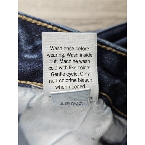 SO Jeans Womens 7/28 Blue High Rise Skinny Distressed Stretch Ripped Dark Wash - Picture 9 of 14